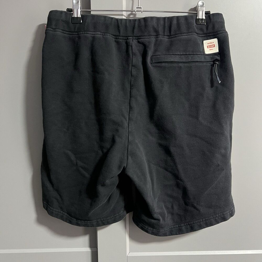 Globe Australia Traveller Fleece Elastic Waist Organic Cotton Shorts Black Med View 4